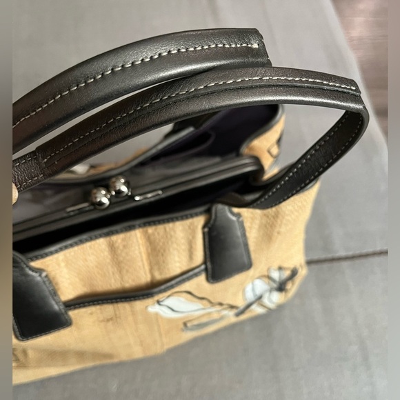 Coach 10th Anniversary Hampton Floral Straw Satchel-Limited Edition Rare Handbag - Picture 7 of 15